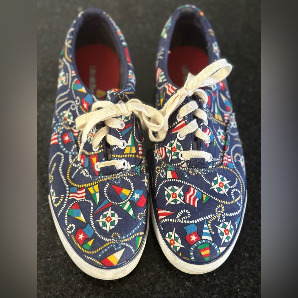 Liz Claiborne Nautical Lace Up Casual Tennis Shoe size 8.5